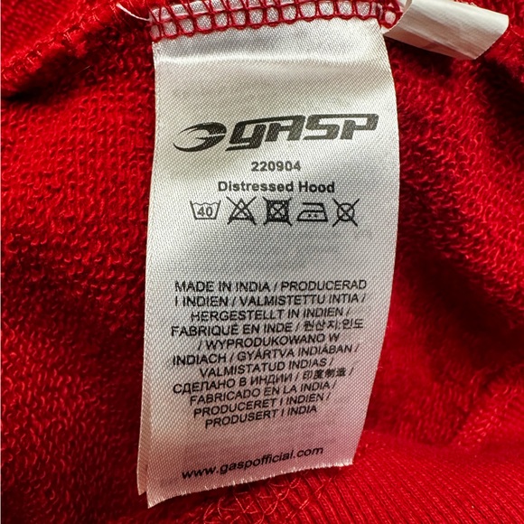GASP Distressed Hoodie Size L - Picture 6 of 6